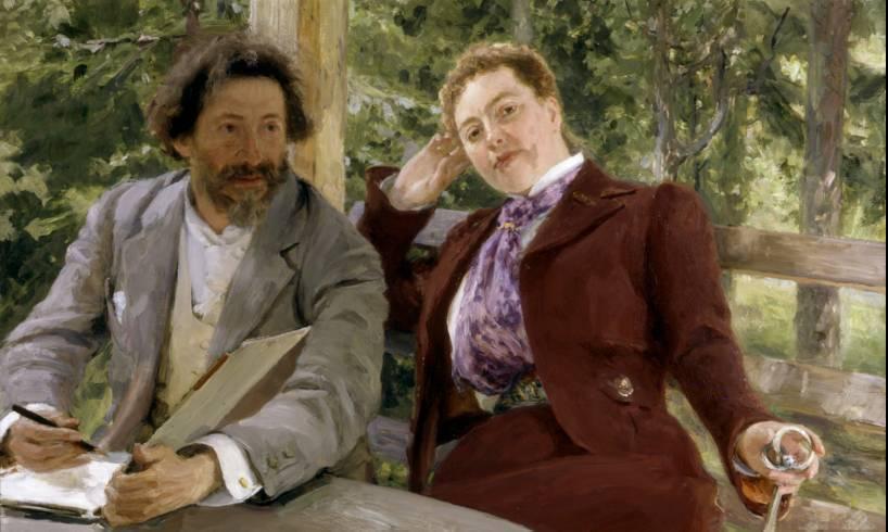 Double Portrait Of Natalia Nordmann And Ilya Repin by Ilya Repin 